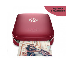 Фотопринтер портативный  HP Sprocket Photo Print Red + Набор бумаги в Подарок! 
