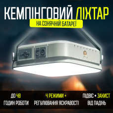 Фонарь для кемпинга 4 цветовых режима свечения и 3 режима яркости, со встроенным повербанком и зарядкой от солнца Warsun 4800 mAh Фонарь для кемпинга 4 цветовых режима свечения и 3 режима яркости, со встроенным повербанком и зарядкой от солнца Warsun 4800 mAh