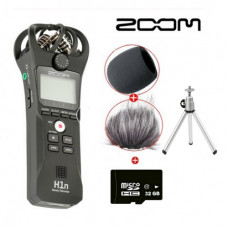 Диктофон цифровой Zoom H1n Black + Ветрозащита + Карта памяти 32 Гб + Мини трипод